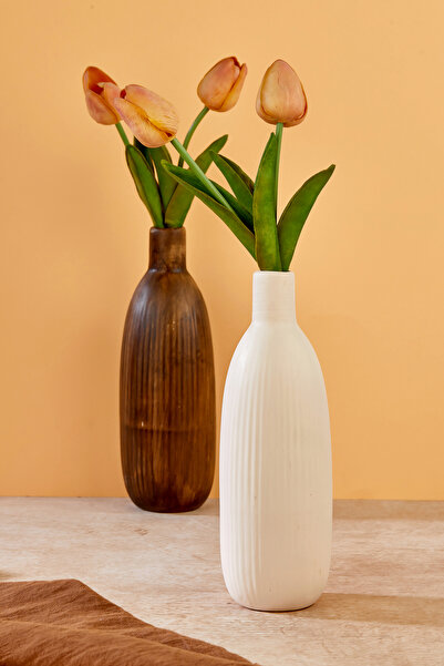 Akkoyunlu home Set de 2 vaze decorative cu dungi Pinterest Set de vaze de dec...