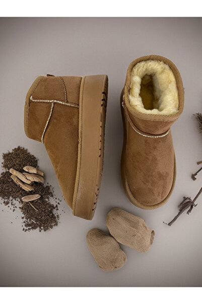 VELLA BAG Taba içi kürklü bot