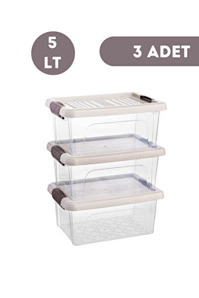 Loremp Storage Container 3 Pieces 5 Lt Storage Box Organizer Food Theme Convenient