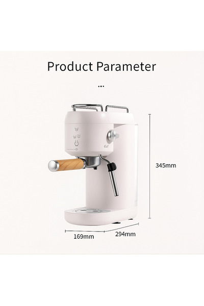 Denx 2-in-1 Coffee & Steam Espresso Machine, 20 Bar, 1L, Stainless Steel, 1400W