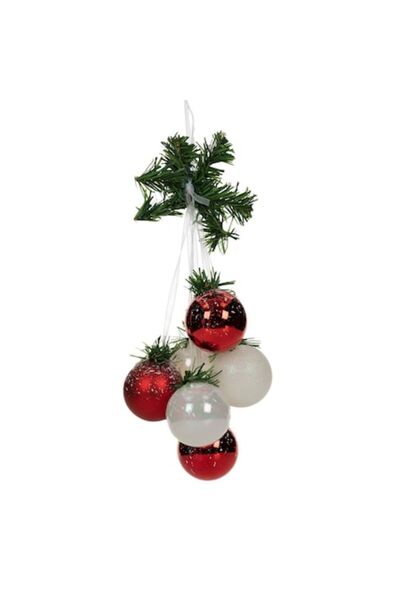 ANTBRO Ghirlandă de Crăciun, 6 globuri, multicoloră, 35 cm, plastic, MYONNA I...