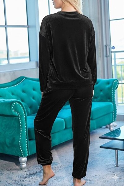 TUA MODA Tua Moda Women's Long Sleeve Round Neck Velvet Blouse and Pants Set