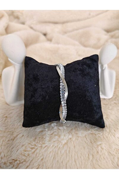 Stainlless Steel سوار مزدوج من حجر الزركون