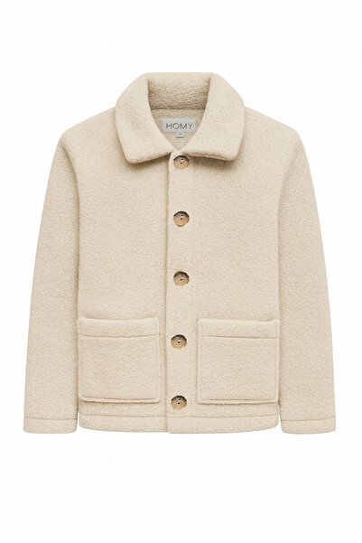homytextiles Sherpa Extra Soft Teddy Shirt Collar Buttoned Men's Jacket