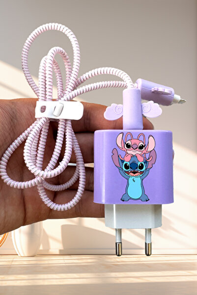 WANNA PROTECT iPhone 20W Uyumlu Sevimli Şarj Başlığı Adaptörü Kablo Koruyucu ...