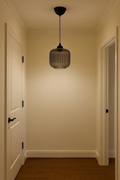 Uçar Kent Modern Tasarım Antre Hol Mutfak Çocuk Odası Salon Camlı Tekli Avize