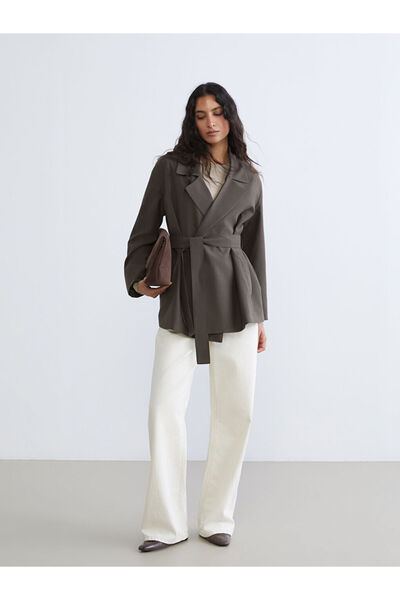 LC Waikiki Oversized Women's Blazer Jacket with Belt