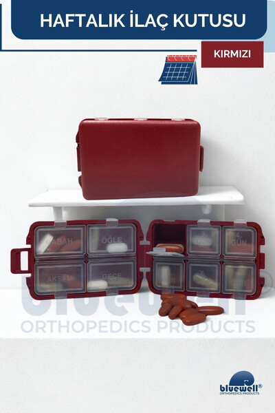 BLUEWELL ORTHOPEDICS PRODUCTS Haftalık İlaç Saklama Kutusu 10 Bölmeli Taşınab...