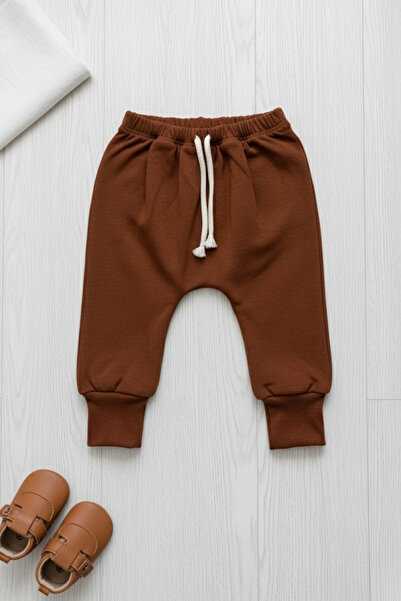 Salvia Dione 100% Cotton Baby Boy Pants - Elastic Waist and Drawstring Detail - 3-6 Months Baby Boy Cotton Pants