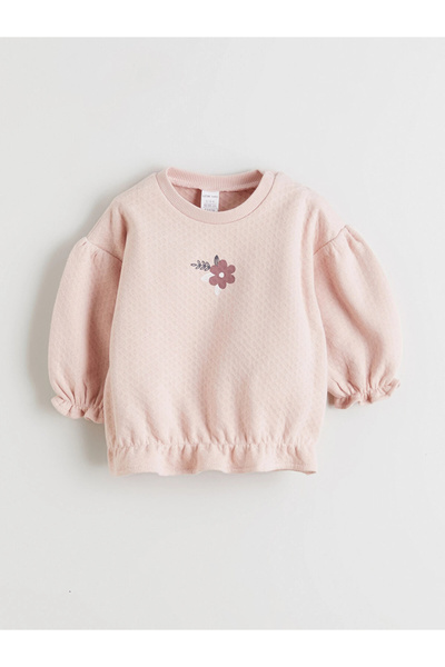 LC Waikiki Pink Printed Baby Girl Sweatshirt and Leggings 2-Pack