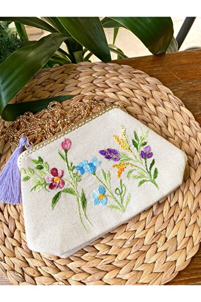 Home Cream Linen 25X15 Size. Handcrafted Embroidered Vintage Style Bag. 100% Handmade
