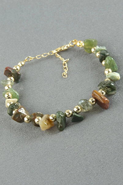 Eco Lounge Indian Agate Cracked Natural Stone Bracelet