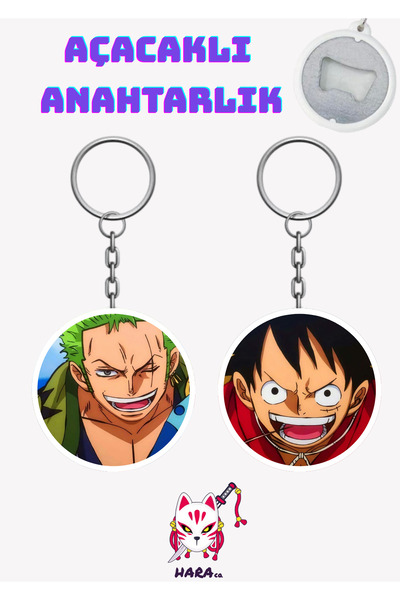 Hara Company One Piece Anime Luffy and Zoro Keychain Opener Set (2-Piece) V1