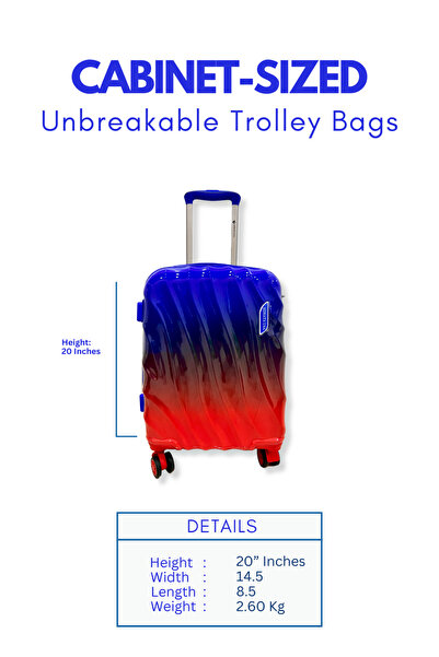 SONATA Cabin Trolley Hard Side Abs Spinner Luggage Trolley Unbreakable PP 4-Wheel Luggage Set Suitcases