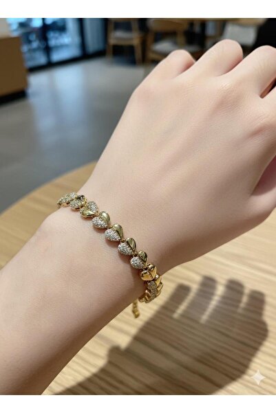 ısıkkonya قلادة نسائية من الفولاذ المقاوم للصدأ على شكل قلب وحجر لا تفقد بريقها