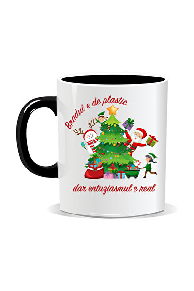 Mug Mania Personalized Christmas mug, The tree is plastic but the excitement is real