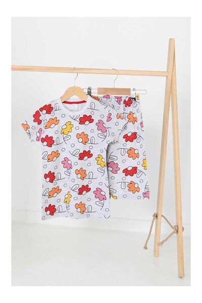 LC Waikiki Pantaloni scurți gri pentru fetiță cu imprimeu - 27172