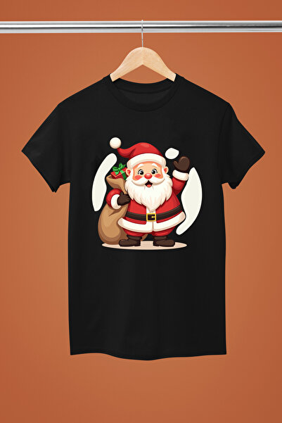 MAGORS Детска коледна тениска с обло деколте, изработена от 100% памук с прин...