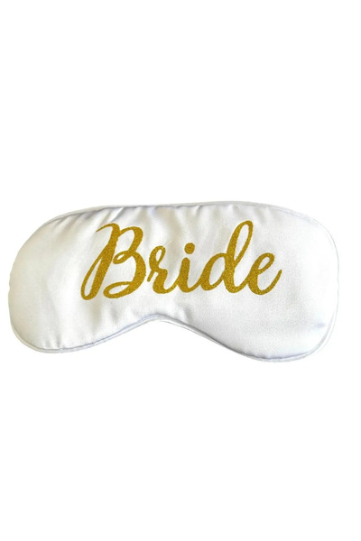 MODA عصابة نوم من الساتان مكتوب عليها 'عروس'