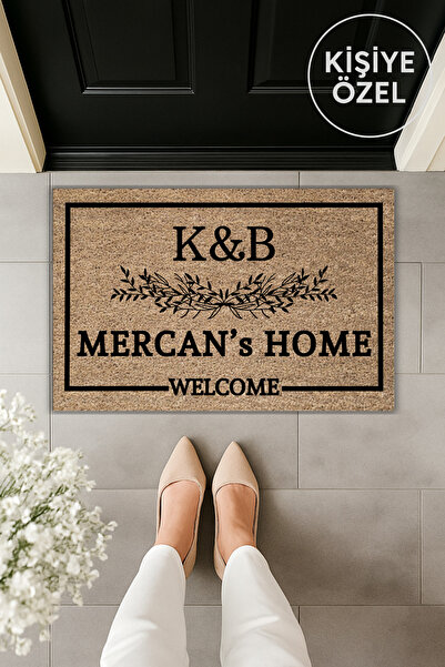 Dormot Modern Dijital Baskı Popüler Kişiye Özel Home Welcome Kapı Önü Paspas