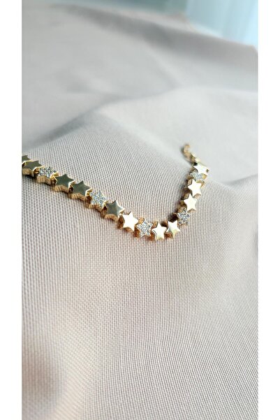 NİSA HOME Kadın 14K Altın Kaplama Zirkon Taşlı YILDIZ Çelik Bileklik – Zarif ...