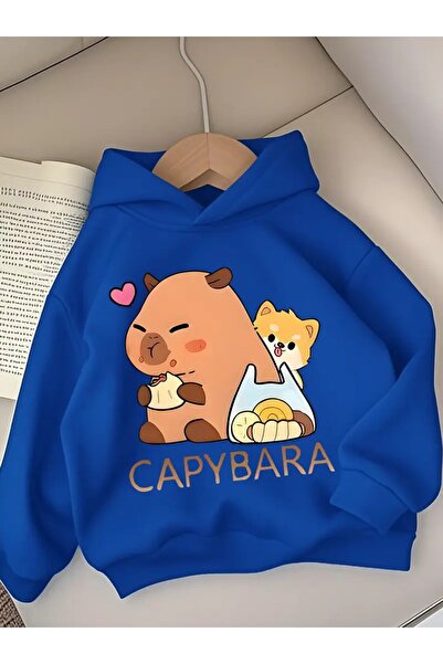 oneagılyazı Суитшърт с капибара и котка за момичета