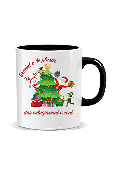 Mug Mania Personalized Christmas mug, The tree is plastic but the excitement is real