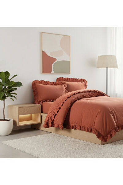 LILYUM %100 Pamuklu Fırfırlı Çift Kişilik Nevresim Takımı – Yumuşacık Dokusu ...