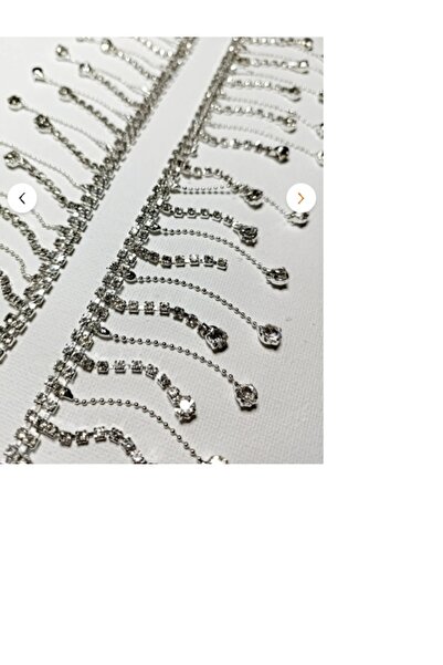 BEİLYS COSMETİCS & ACCESSORY Crystal Stone Chain Fringe Ribbon 1 Meter