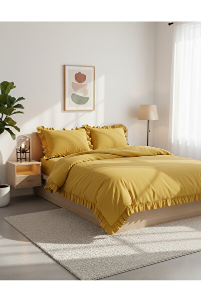 LILYUM %100 Pamuklu Fırfırlı Çift Kişilik Nevresim Takımı – Yumuşacık Dokusu ...