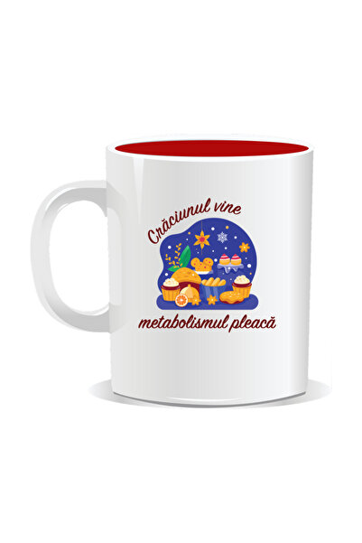Mug Mania Personalized Christmas mug, Christmas comes, metabolism goes