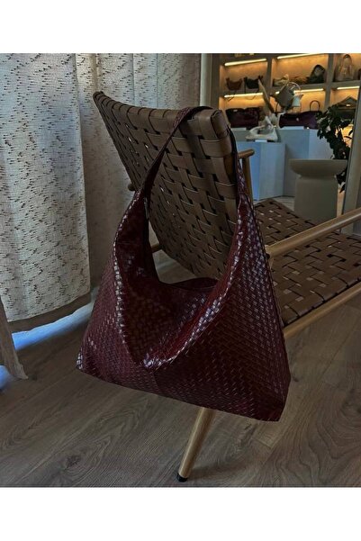 Store ÖRGÜ DETAYLI OMUZ ÇANTASI BORDO