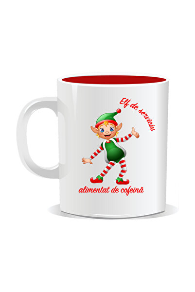 Mug Mania Personalized Christmas Mug, Caffeine-Powered Service Elf