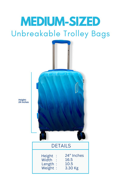 SONATA 24" Medium Size Luggage | Hard Side Abs Spinner Luggage Trolley