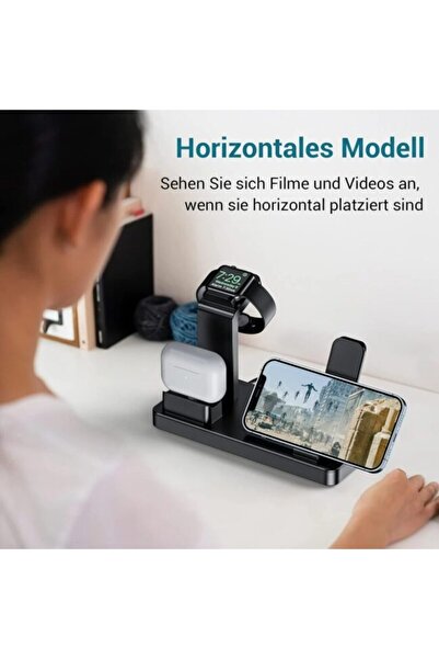 OEM 3-in-1 Charging Station for Apple iPhone, AirPods, Apple Watch - Black