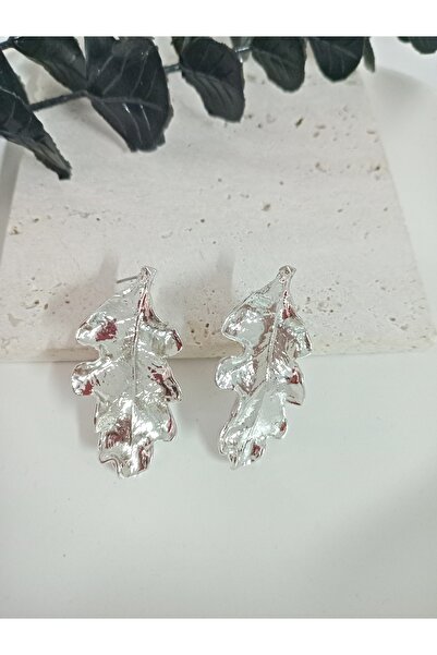 mos&more Silver Leaf Women's Earrings