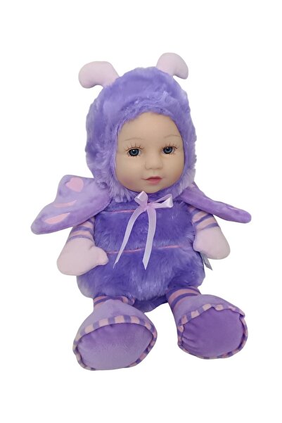 Numaca Oyuncak Bebek Yüzlü Oyun Arkadaşı Kelebek Kostümlü Peluş Oyuncak Kanatlı Kelebek Bebek 35 cm