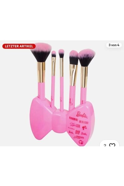 Barbie Pink Turn-The-World Makeup Brush Set with Holder