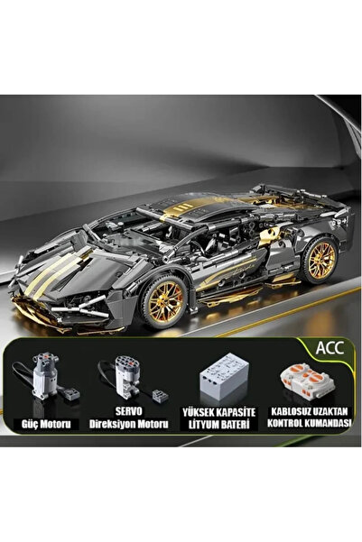 BUILDING BLOCK Çift Motorlu ve Kumandalı 1280 parça Lamborghini Sian 1:14 Ölç...