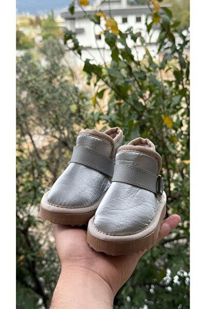 ÖZDE shoes Kışlık içi kürklü suya dayanıklı paraşüt kumaş ultra rahat cırtlı tokalı çocuk botu