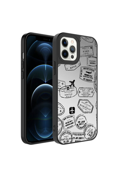 zore حافظة MYST Mirror اللامعة المتوافقة مع هاتف iPhone 12 Pro مع حماية للكام...