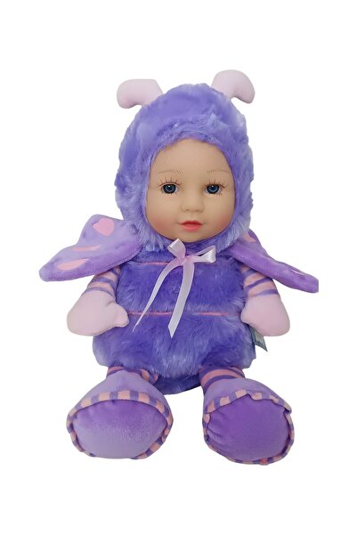 Numaca Oyuncak Bebek Yüzlü Oyun Arkadaşı Kelebek Kostümlü Peluş Oyuncak Kanatlı Kelebek Bebek 35 cm