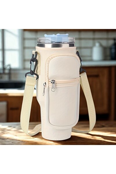 FESECRAFT قارورة ماء كوينشر مع شفاطة 1.18 لتر مع حزام، حقيبة ترمس حماية من النيوبرين وملحق حزام الكتف