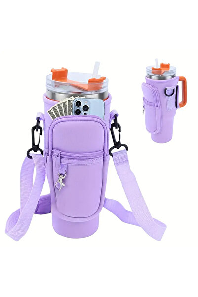 Güzelsu Aksesuar Quencher Straw 1.18 Lt Thermos Strap Neoprene Protection Thermos Case Bag and Shoulder Strap Accessory