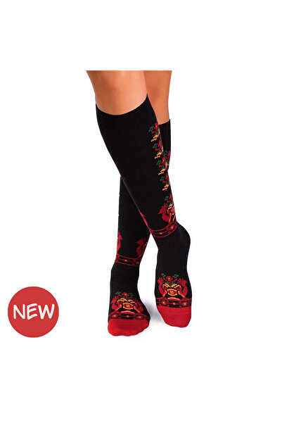 Pirin Hill Șosete dama lungi 3/4 din bumbac cu motive traditionale românești ...