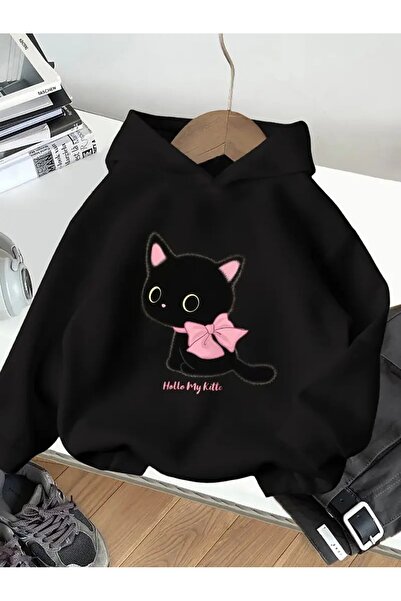 H&GHAMLEGİYİM Hanorac confortabil cu mânecă lungă, cu imprimeu „My Kitty”, pe...