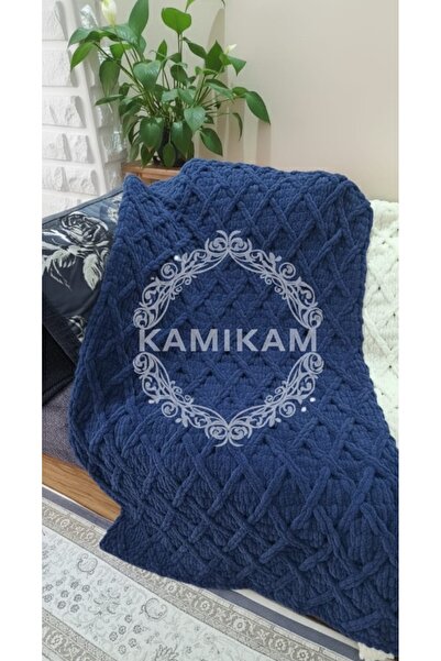 KAMİKAM Плюшевий, оксамитовий, м'який ручної роботи плед 100 x 150 TV, плед д...