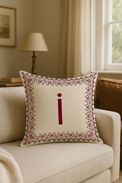 LadiesHome Litera I Burgundy - Husă de pernă decorativă pentru cadou, cu fund...