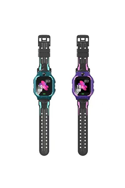Flippy Kids Smartwatch Q19 Z6 — LBS Location, Route History, Camera, Voice Chat, SOS (Pink/Purple)