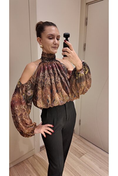 Melis Tuna Butik Omuz Dekolteli Bluz